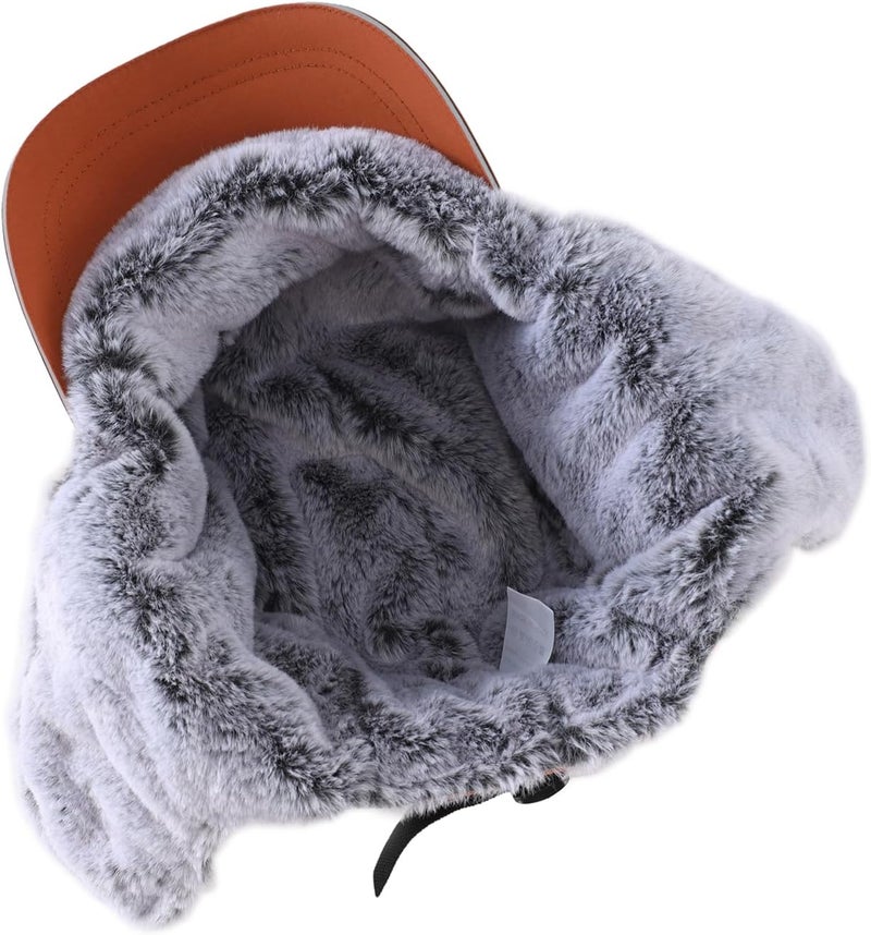 Connectyle Men's Trapper Hat with Ear Flaps Winter Warm Hat Windproof, Water Repellent, Reflective, Faux Fur Fully Lined - Image 4